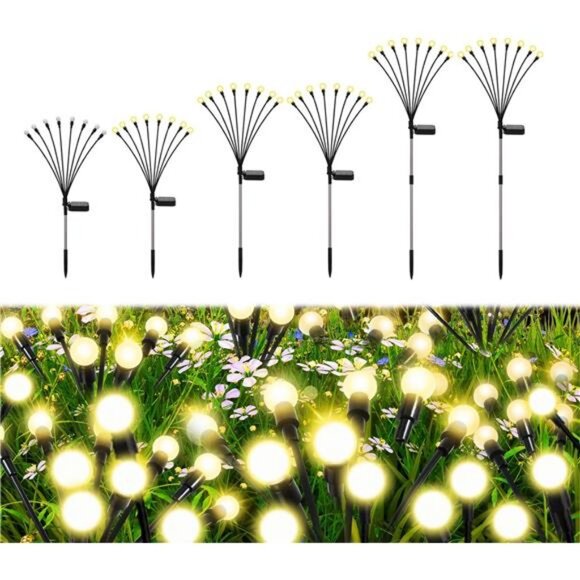 Firefly Lights Solar Outdoor, 8 Modes 800mAh Swaying Solar Firefly Garden - Picture 1 of 7